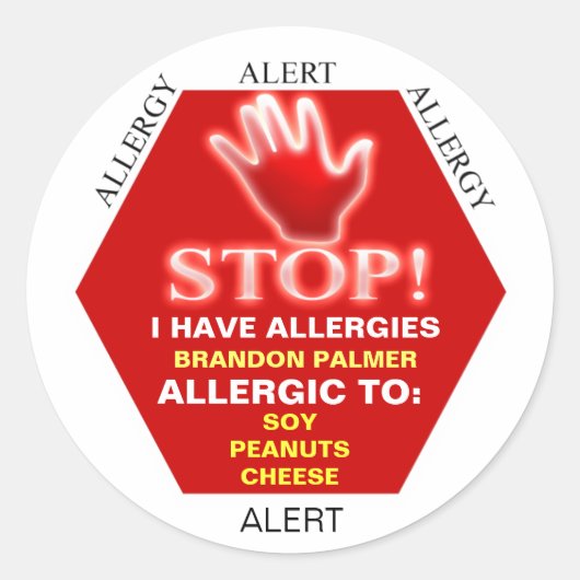 Allergie-alert Stickers (Voorkant)
