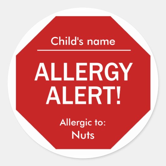 Allergie-alert stickers (Voorkant)