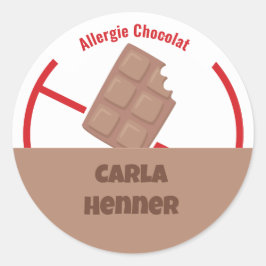 Allergie Chocolat Ronde Sticker
