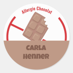 Allergie Chocolat Ronde Sticker