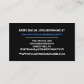 Allergie Design, Otolaryngoloog, Otolaryngologie Visitekaartje (Achterkant)