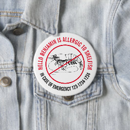allergie-embleem voor schaaldieren ronde button 4,0 cm