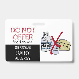 Allergie-etiket voor zuivelproducten badge