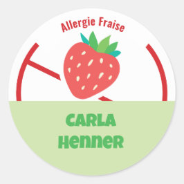 Allergie Fraise Ronde Sticker