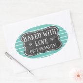 Allergie gebakken met liefde niet pinda's, maar gr ovale sticker (Envelop)