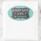 Allergie gebakken met liefde niet pinda's, maar gr ovale sticker (Tas)