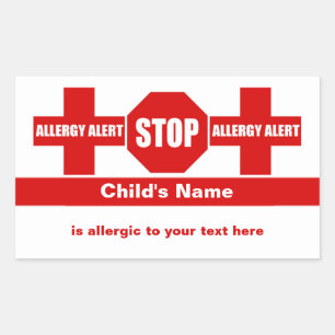 Allergie Medische Alert Aangepaste Sticker