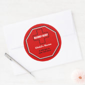 Allergie Medische Alert Custom Grote Sticker (Envelop)