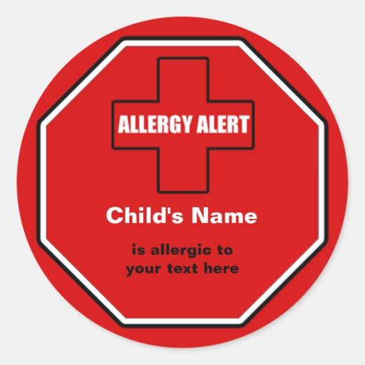 Allergie Medische Alert Custom Kleine Sticker (Voorkant)