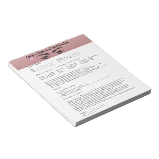 Allergie Patch Test Roos Gold toestemmingsformulie Notitieblok (Schuin)