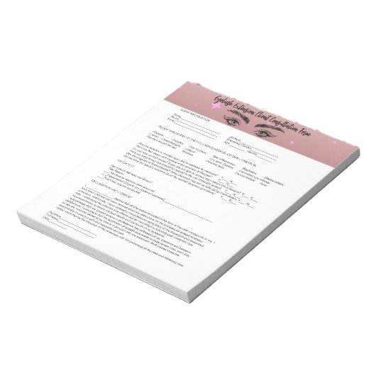 Allergie Patch Test Roos Gold toestemmingsformulie Notitieblok (Linkerzijde)