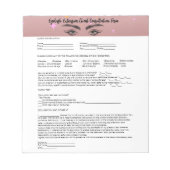 Allergie Patch Test Roos Gold toestemmingsformulie Notitieblok (Voorkant)