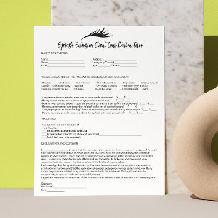 Allergie Patch Test Wimper Extension Consent Wit Briefhoofd