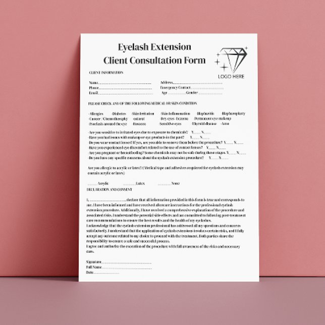 Allergie Patch Test Zwart Kalligrafie Vette Wimper Briefhoofd (Allergy Patch Test Black Calligraphy Bold Eyelash Letterhead)