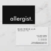 allergie. visitekaartje (Voorkant / Achterkant)