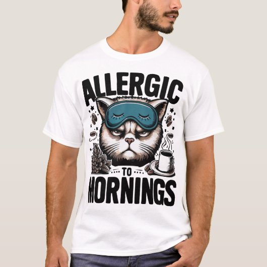 ALLERGIE VOOR MORNINGEN T-SHIRT (Voorkant)
