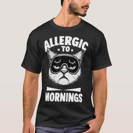 ALLERGIE VOOR MORNINGEN T-SHIRT (Voorkant)