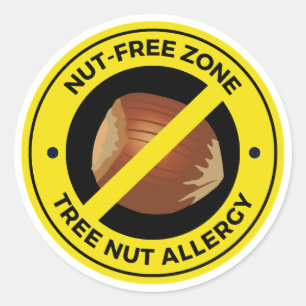 Allergie voor noten - Notenvrije zone Ronde Sticker