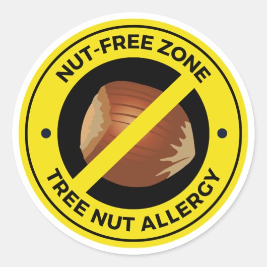 Allergie voor noten - Notenvrije zone Ronde Sticker (Voorkant)