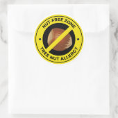 Allergie voor noten - Notenvrije zone Ronde Sticker (Tas)