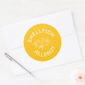 Allergie voor schaaldieren ronde sticker (Envelop)