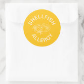 Allergie voor schaaldieren ronde sticker (Tas)