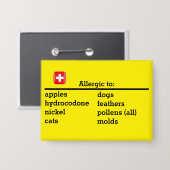 Allergieën Button (Voorkant / Achterkant)