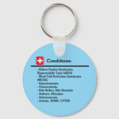 Allergieën en aandoeningen sleutelhanger (Achterkant)