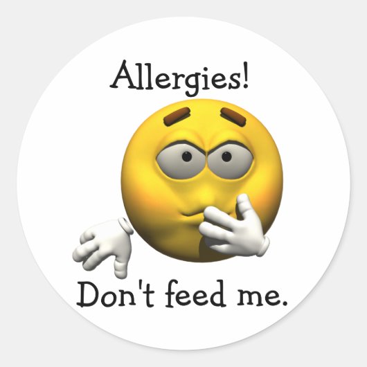 Allergieën! Geef me geen eten. Ronde Sticker (Voorkant)