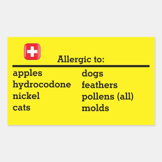 Allergieën Rechthoekige Sticker (Voorkant)