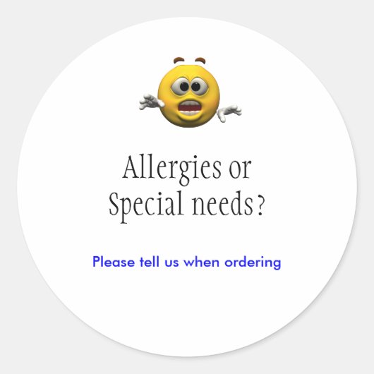 Allergieën sticker (Voorkant)