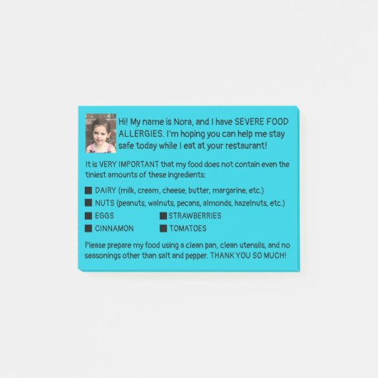 Allergierkaarten Post-it® Notes (Voorkant)