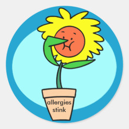 allergiestink, nieesbloem ronde sticker