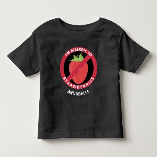 Allergisch voor aardbeien Kinder allergie Shirts (Voorkant)