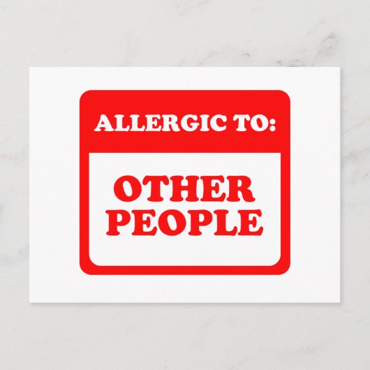Allergisch voor andere mensen briefkaart (Voorkant)