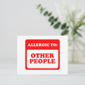 Allergisch voor andere mensen briefkaart (Staand voorkant)