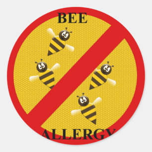 Allergisch voor bijen ronde sticker