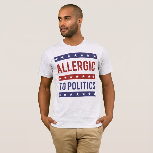 Allergisch voor de politiek t-shirt (Voorkant volledig)
