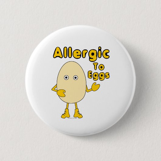 Allergisch voor eieren ronde button 5,7 cm (Voorkant)