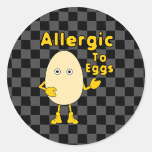 Allergisch voor eieren ronde sticker