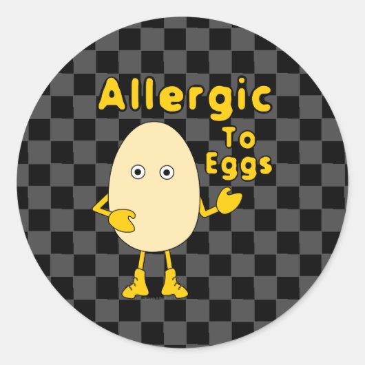 Allergisch voor eieren ronde sticker (Voorkant)