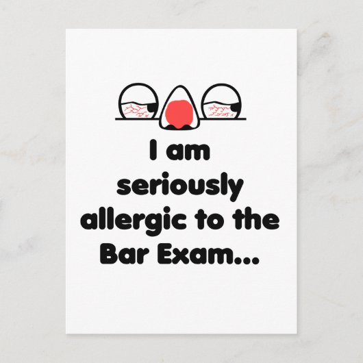 Allergisch voor het Bar-examen Briefkaart (Voorkant)