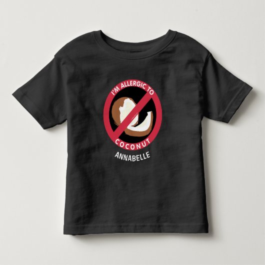 Allergisch voor Kinder kokosallergie Gepersonalise Shirts (Voorkant)