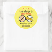 Allergisch voor Kinder pinda's en eieren Ronde Sticker (Tas)