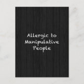 ALLERGISCH VOOR MANIPULATIEVE MENSEN FUNNESINSULTS BRIEFKAART (Voorkant)