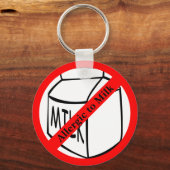 Allergisch voor Melk Basic Button Sleutelhanger (Voorkant)