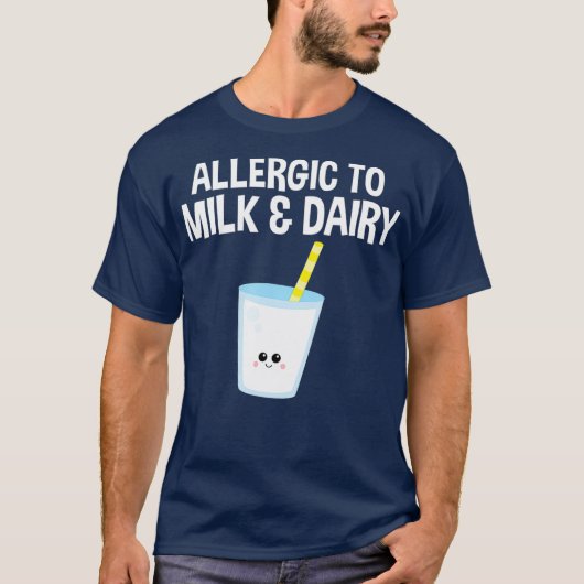 Allergisch voor melk en zuivelproducten t-shirt (Voorkant)