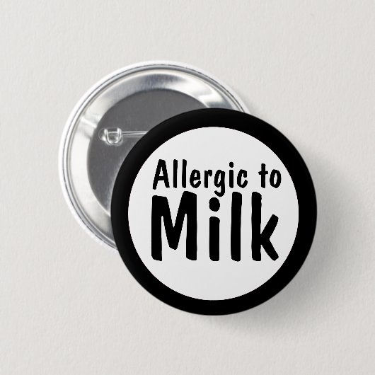 Allergisch voor melk ronde button 5,7 cm (Voorkant /achterkant)