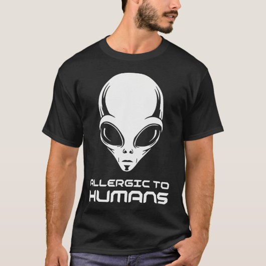 Allergisch Voor Mensen Alien Introvert Buitenaards T-shirt (Voorkant)