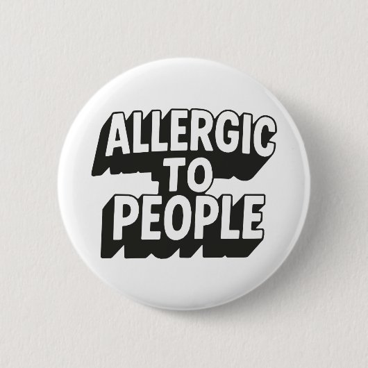 Allergisch voor mensen ronde button 5,7 cm (Voorkant)